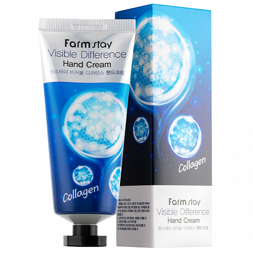 FarmStay Крем для рук с коллагеном  Visible difference collagen hand cream