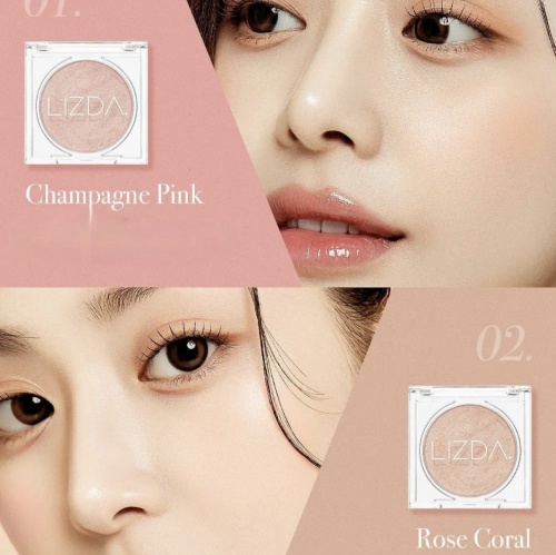 Lizda     ,  02 Rose Coral, Glossy Fit Highlighter  9