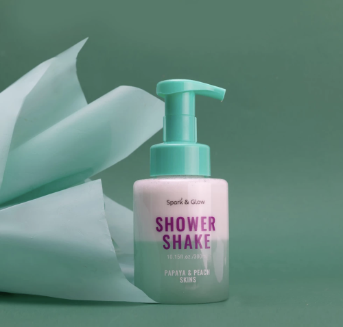 Spark&Glow ���������� ����-���� ��� ���� � �������� ������� � ������, Shower Shake Papaya&Peach Skins ���� 2