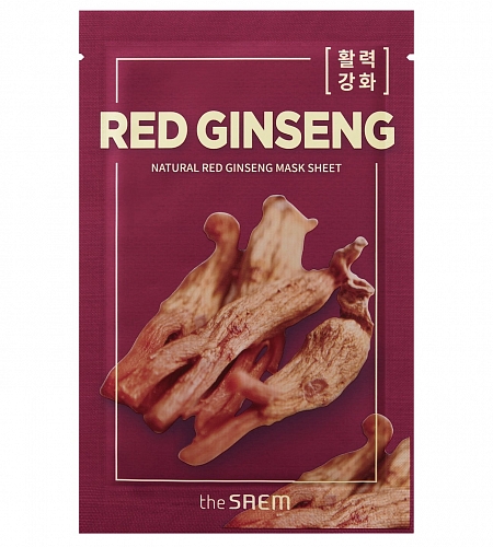 The SAEM Тканевая маска для лица с красным женьшенем (лифтинг) Natural Red Ginseng Mask Sheet