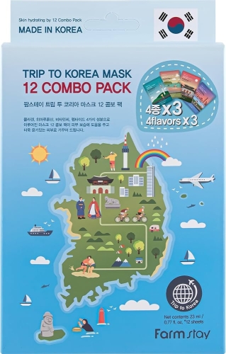 FarmStay �����-���� �������� ����� "����������� �� �����", 12 ��, Trip To Korea Mask 12 Combo pack