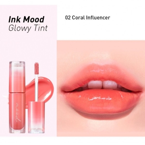 Peripera ˸    ,  02 Coral Influencer, Ink Mood Glowy Tint  4