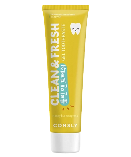 Consly Гелевая зубная паста мёд + лемонграсс  Clean&fresh gel toothpaste honey & lemongrass