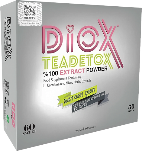 [Турция] Diox Детокс-чай для похудения 60 саше  Teadetox 100% extract powder