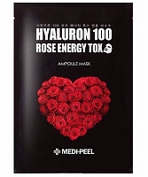 MEDIPEEL �������� ����� � ����� � ������������ ��������,  Hyaluron rose energy tox ampoule mask