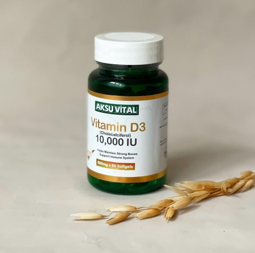 [] AksuVital   D3   10000 IU, 60 , Vitamin D3 Cholecalciferol 500mg 10000 IU  2