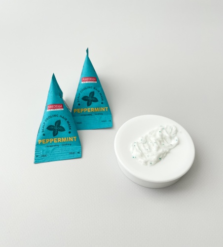 Purederm Маска для укрепления волос с мятой пирамидка   Scalp cooling hair mask peppermint фото 3